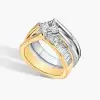 2ct Princess Cut Two Tone Modern Ribbon Engagement Ring