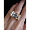 5ct East-west Oval Cut Aquamarine Art-deco Cocktail Ring