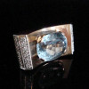 5ct East-west Oval Cut Aquamarine Art-deco Cocktail Ring