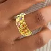 6ctw Oval Cut Rainbow Sapphire Nature-inspired Cocktail Ring