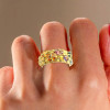 6ctw Oval Cut Rainbow Sapphire Nature-inspired Cocktail Ring
