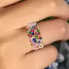6ctw Multicolor Sapphire Half Paved Cocktail Ring