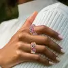 6ctw Multicolor Sapphire Half Paved Cocktail Ring