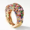 6ctw Multicolor Sapphire Half Paved Cocktail Ring