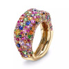 6ctw Multicolor Sapphire Half Paved Cocktail Ring