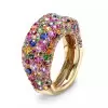 6ctw Multicolor Sapphire Half Paved Cocktail Ring