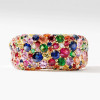6ctw Multicolor Sapphire Half Paved Cocktail Ring