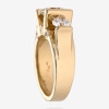 6ctw Tension-set Round Cut Three Stone Engagement Ring