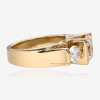 6ctw Tension-set Round Cut Three Stone Engagement Ring