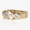 6ctw Tension-set Round Cut Three Stone Engagement Ring