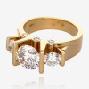 6ctw Tension-set Round Cut Three Stone Engagement Ring