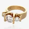6ctw Tension-set Round Cut Three Stone Engagement Ring