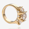 6ctw Tension-set Round Cut Three Stone Engagement Ring