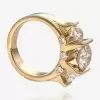 6ctw Tension-set Round Cut Three Stone Engagement Ring