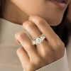 6ctw Tension-set Round Cut Three Stone Engagement Ring