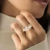 6ctw Tension-set Round Cut Three Stone Engagement Ring