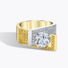 2ct Round Cut Architectural Style Modern Engagement Ring