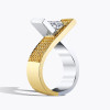 2ct Round Cut Architectural Style Modern Engagement Ring