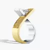 2ct Round Cut Architectural Style Modern Engagement Ring