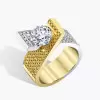 2ct Round Cut Architectural Style Modern Engagement Ring