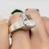 5ct Radiant Cut Matte Cigar Band Classic Engagement Ring