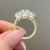 5ctw Oval Cut Two Tone Vintage Engagement Ring