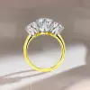 5ctw Oval Cut Two Tone Vintage Engagement Ring