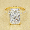 5.5ct Radiant Cut Three-pieces Crown Wedding Ring Set