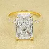 5.5ct Radiant Cut Three-pieces Crown Wedding Ring Set