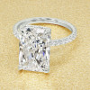 5.5ct Radiant Cut Three-pieces Crown Wedding Ring Set