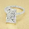 5.5ct Radiant Cut Three-pieces Crown Wedding Ring Set
