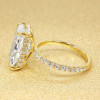 5.5ct Radiant Cut Three-pieces Crown Wedding Ring Set