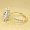 5.5ct Radiant Cut Three-pieces Crown Wedding Ring Set