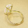 5.5ct Radiant Cut Three-pieces Crown Wedding Ring Set