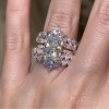 5.5ct Radiant Cut Three-pieces Crown Wedding Ring Set