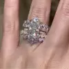 5.5ct Radiant Cut Three-pieces Crown Wedding Ring Set