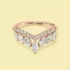 5.5ct Radiant Cut Three-pieces Crown Wedding Ring Set