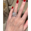 5.5ct Radiant Cut Three-pieces Crown Wedding Ring Set