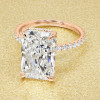 5.5ct Radiant Cut Three-pieces Crown Wedding Ring Set