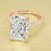 5.5ct Radiant Cut Three-pieces Crown Wedding Ring Set