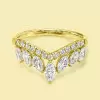 5.5ct Radiant Cut Three-pieces Crown Wedding Ring Set