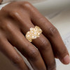 5ctw Round and Baguette Cut Clustered Cocktail Ring
