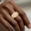 5ctw Round and Baguette Cut Clustered Cocktail Ring