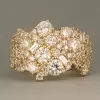 5ctw Round and Baguette Cut Clustered Cocktail Ring