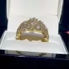 5ctw Round and Baguette Cut Clustered Cocktail Ring