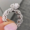 9.5ct Pear Cut Oval Eternity Shank Luxurious Engagement Ring