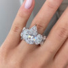 9.5ct Pear Cut Oval Eternity Shank Luxurious Engagement Ring
