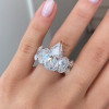 9.5ct Pear Cut Oval Eternity Shank Luxurious Engagement Ring