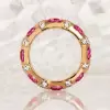 3ctw Round Cut Emerald/Pink Sapphire Eternity Ring