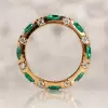 3ctw Round Cut Emerald/Pink Sapphire Eternity Ring